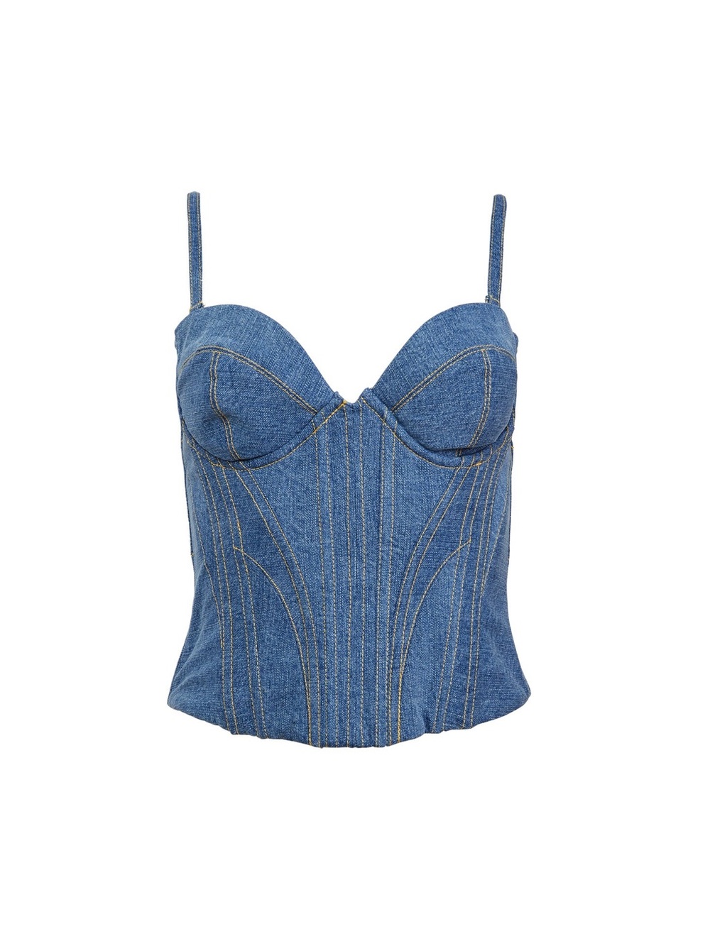 Fleur Du Mal Denim Bustier Top size 4